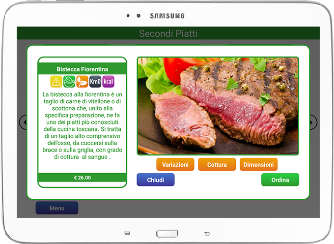 Tablet per ordinazioni ristorante